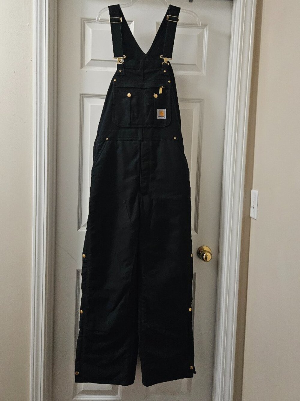 Carhartt Men’s 38x30 Black Insulated Bib Overalls Workwear